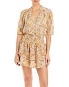 Aqua Retro Floral Print Smocked Dress - 100% Exclusive