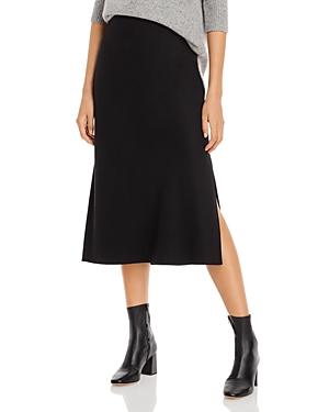Vince Brushed Flannel Side Slit Midi Skirt