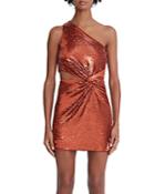 Halston Val Sequined One Shoulder Dress