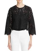 Theory Brizabela Embroidered-lace Top