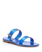Sjp By Sarah Jessica Parker Wallace Metallic Open Toe Flat Slide Sandals