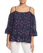 Beachlunchlounge Printed Cold-shoulder Blouse