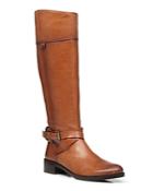 Vince Camuto Wide Calf Buckle Leather Tall Shaft Boots