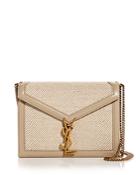 Saint Laurent Cassandra Medium Chain Canvas & Leather Crossbody