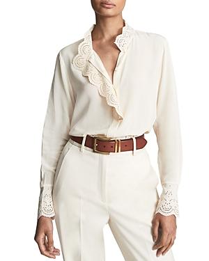Reiss Jules Ruffled Trim Blouse