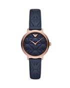 Emporio Armani Blue Leather Strap Watch, 32mm