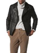 Andrew Marc Farnworth Asymmetrical Leather Moto Jacket