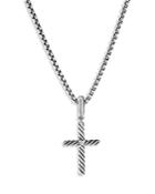 David Yurman Sterling Silver Amulets Diamond Cross Pendant