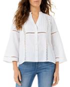 Liverpool Los Angeles Embroidered Flare-sleeve Top