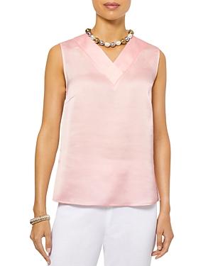 Misook Satin V Neck Sleeveless Top