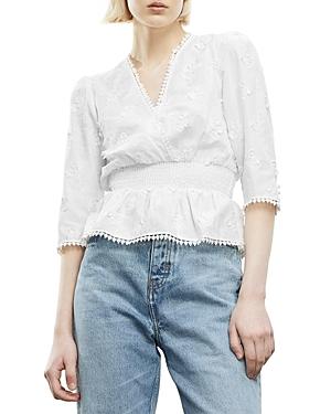 The Kooples Ecru V Neck Blouse