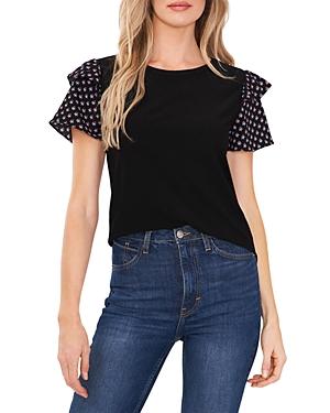 Cece Printed Sleeve Top