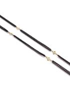 Armenta 18k Yellow Gold And Blackened Sterling Silver Old World Triple Strand Cravelli Cross Station Necklace, 36