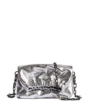 Zadig & Voltaire Rockyssime Metallic Leather Pouch Clutch