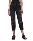 Frame Le Garcon Cropped Jeans In Wilkinson Destruct