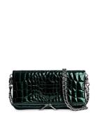 Zadig & Voltaire Rock Wave Quilted Croc Patent Leather Shoulder Bag