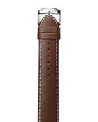 Philip Stein Dark Brown Stitched Calf Leather Watch Strap, 22mm