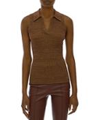 Helmut Lang Sleeveless Ribbed Marled Knit Top