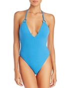 Red Carter Adanna Plunge Ring One Piece Swimsuit
