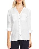 Vince Camuto Linen Tab-sleeve Top