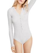 Free People Keep Your Cool Waffle-knit Bodysuit