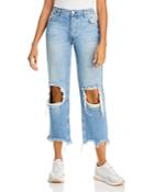Free People Maggie Mid Rise Straight Leg Jeans In Light Stone