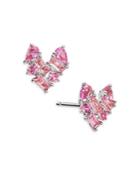 Nadri Pink Heart Stud Earrings