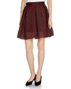 Maje Juliette Pleated Embroidered Mesh Skirt