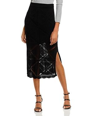 Rebecca Taylor Cotton Crochet Detail Midi Skirt