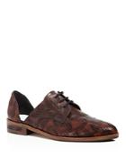 Freda Salvador Wit Etched Lace Up D'orsay Oxfords