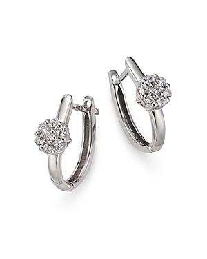 Bloomingdale's Diamond Cluster Huggie Hoop Earrings In 14k White Gold, 0.25 Ct. T.w. - 100% Exclusive