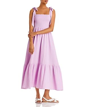 Aqua Smocked Tiered Gauze Midi Dress - 100% Exclusive