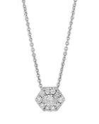 Bloomingdale's Diamond Halo Pendant Necklace In 14k White Gold, 17-18, 0.50 Ct. T.w. - 100% Exclusive