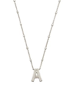 Kendra Scott Letter A Adjustable Pendant Necklace In Rhodium Plated, 19
