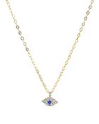 Bloomingdale's Diamond-encrusted Evil Eye Pendant Necklace In Gold-plated Sterling Silver, 15.5 - 100% Exclusive