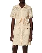 Sandro Adrienne Lace Dress With Tie Belt