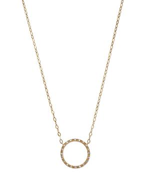 Bloomingdale's Diamond Accent Circle Pendant Necklace In 14k Yellow Gold, 0.07 Ct. T.w. - 100% Exclusive