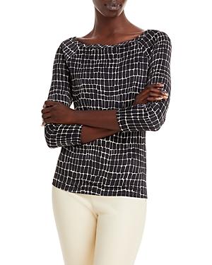 St. John Crocodile Print Top