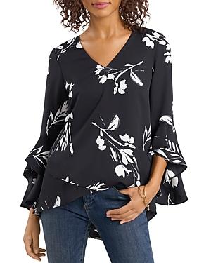 Vince Camuto Flutter Sleeve Floral Blouse