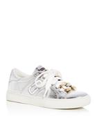 Marc Jacobs Women's Empire Leather Chain Link Lace Up Sneakers