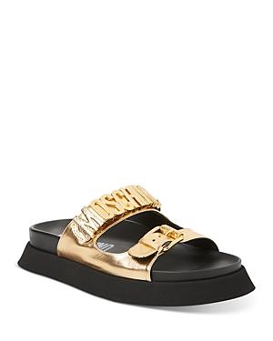 Moschino Women's Metallic Slide Sandals