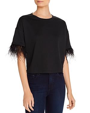 Lucy Paris Feather-trim Tee