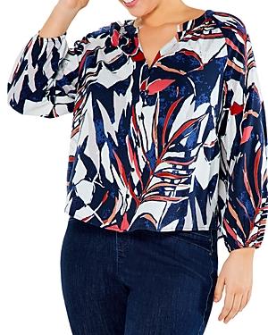 Nic+zoe Plus Seaside Shade Printed Blouse
