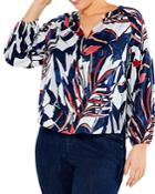 Nic+zoe Plus Seaside Shade Printed Blouse