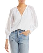 Alice+olivia Lang Embroidered Button Down Blouse