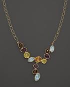 Multi Gemstone Necklace In 14k Yellow Gold, 18