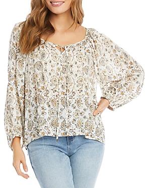 Karen Kane Paisley Peasant Top