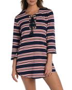 La Blanca Sailor Striped Lace-up Tunic