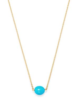 Bloomingdale's Turquoise Station Necklace In 14k Yellow Gold, 18 - 100% Exclusive