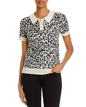 C By Bloomingdale's Cashmere Leopard-print Polo Sweater - 100% Exclusive